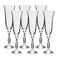 Jogo 6 Taças 190ml Para Champanhe Angela Em Cristal Ecológico Bohemia